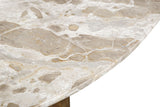 Solomon 54" Round Dining Table with Capri Beige Marble and Natural Mango Base