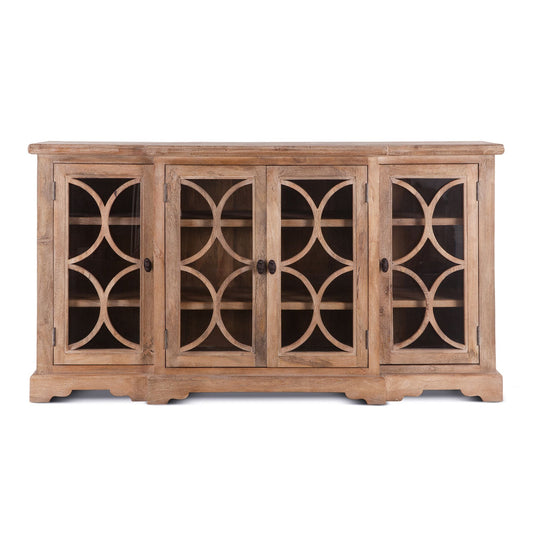 San Rafael 75" Glass Cabinet in Antique Oak