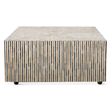 Taara 40" Square Coffee Table with Wood and Horn Inlay