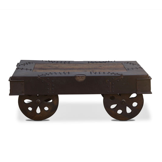Vintage Industrial 48" Wheeled Coffee Table