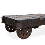 Vintage Industrial 48" Wheeled Coffee Table