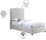 Felix Mid Century Modern Bed with Curved Headboard and Espresso Legs for Stylish Comfort and Elegance