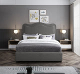 Felix Mid Century Modern Bed with Curved Headboard and Espresso Legs for Stylish Comfort and Elegance