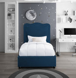 Felix Mid Century Modern Bed with Curved Headboard and Espresso Legs for Stylish Comfort and Elegance