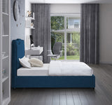 Felix Mid Century Modern Bed with Curved Headboard and Espresso Legs for Stylish Comfort and Elegance