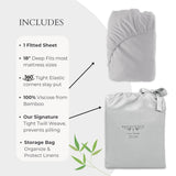 Bamboo Fitted Sheet - Stone
