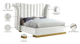 Flora Velvet Bed - Luxurious Upholstered Design with Gold Accents & Channel Tufted Headboard, Regal Style