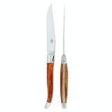 Forge de Laguiole 2 Piece Steak Knife Set Rosewood Shiny Finish