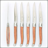 Forge de Laguiole 6 Piece Steak Knife Set Rosewood Satin Finish