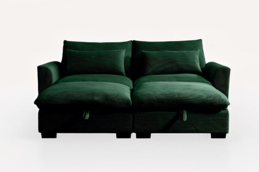 PERTH 86" Loveseat with 2 Ottomans