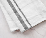 Black French Linen Tea Towels - Set of 2