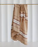Linen beach blanket in French striped