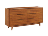 Currant Six Drawer Double Dresser, Amber