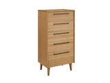 Sienna Five Drawer High Chest, Caramelized