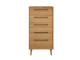 Sienna Five Drawer High Chest, Caramelized