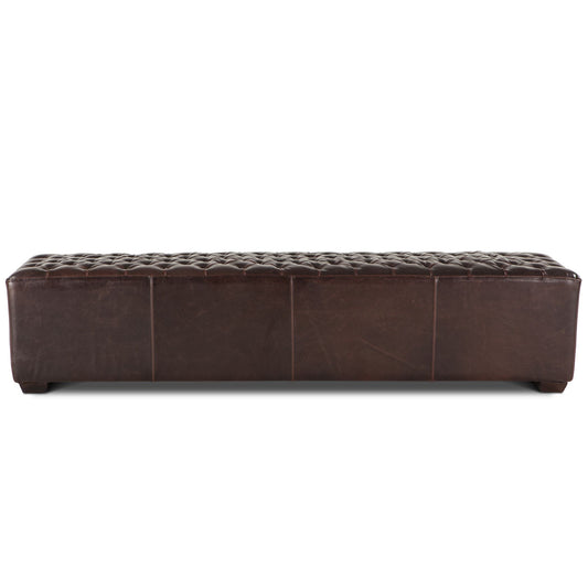 D'Orsay 79" Upholstered Bench in Brown Leather