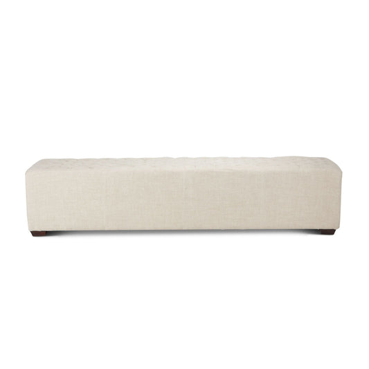 D'Orsay 79" Upholstered Bench in Beige Linen