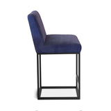 Renegade 20" Upholstered Counter Chair in Navy Linen with Antique Zinc Legs