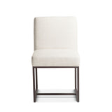 Renegade 20" Upholstered Dining Chair in Off White Linen with Antique Zinc Legs
