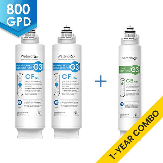 Waterdrop G3P800 RO System Replacement Filters - 800GPD