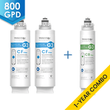 Waterdrop G3P800 RO System Replacement Filters - 800GPD