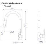 ZLINE Gemini Kitchen Faucet, GEM-KF-PG