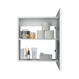 TUHOME Luma Medicine Cabinet with Mirrored Door and Two Interior Storage Shelves, Wall-Mounted Organizer for Bathrooms, Kitchens or Mudrooms, Compact Space-Saving Solution for Toiletries, Medications and Daily Essentials