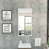 Tuhome Mariana Medicine Cabinet with Mirror, One External Shelf, Two Interior Shelves, Modern Design for Bathroom Storage and Organization