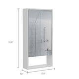 Tuhome Mariana Medicine Cabinet with Mirror, One External Shelf, Two Interior Shelves, Modern Design for Bathroom Storage and Organization