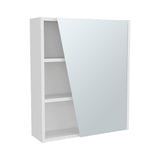 Quintana Wall-Mounted Mirror Medicine Cabinet with One Door and Four Open Compartments, Stylish Bathroom Organizer with Concealed and Visible Storage for Toiletries, Cosmetics, and Everyday Essentials