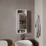 Uros Wall-Mounted Mirror Medicine Cabinet with One Door and Interior Storage Shelves, Space-Saving Bathroom Organizer for Toiletries, Medicines, and Personal Care Items, Sleek Modern Design