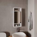 Uros Wall-Mounted Mirror Medicine Cabinet with One Door and Interior Storage Shelves, Space-Saving Bathroom Organizer for Toiletries, Medicines, and Personal Care Items, Sleek Modern Design