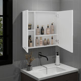 Sines Mirror Medicine Cabinet with Double-Door Mirrored Front, Four Interior Storage Shelves, Minimalist Wall-Mounted Design and Space-Saving Bathroom Organization for Daily Essentials and Modern Home Convenience