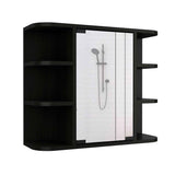 Tuhome Milan Medicine Cabinet with Six External Shelves, Mirror, Three Internal Shelves, Modern Bathroom Storage Solution