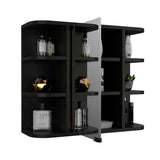Tuhome Milan Medicine Cabinet with Six External Shelves, Mirror, Three Internal Shelves, Modern Bathroom Storage Solution