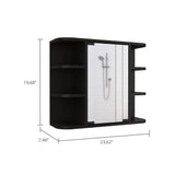 Tuhome Milan Medicine Cabinet with Six External Shelves, Mirror, Three Internal Shelves, Modern Bathroom Storage Solution