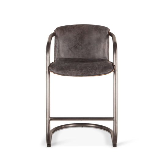 Portofino 22" Counter Chair in Antique Ebony Top Grain Leather