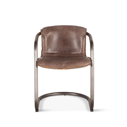 Portofino 22" Dining Chair in Jet Brown Leather