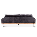 Portofino Industrial 94" Sofa in Morocco Black Leather