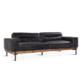 Portofino Modern 95" Sofa in Antique Ebony Leather