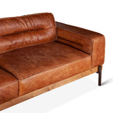 Portofino Modern 95" Sofa in Cocoa Brown Leather