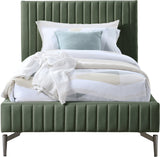 Gallo Vegan Leather Bed - Luxurious Comfort with Deep Tufting and Sleek Metal Legs for Modern Elegance