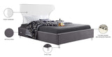 Ghost Acrylic Contemporary Bed with Plush Upholstered Rails, Curved Headboard & Slats Included