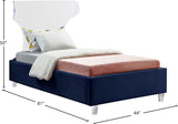 Ghost Acrylic Contemporary Bed with Plush Upholstered Rails, Curved Headboard & Slats Included