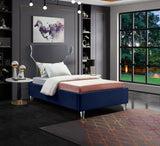 Ghost Acrylic Contemporary Bed with Plush Upholstered Rails, Curved Headboard & Slats Included