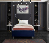 Ghost Acrylic Contemporary Bed with Plush Upholstered Rails, Curved Headboard & Slats Included