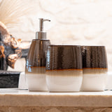 Gilded Stoneware 3PC Countertop Bathroom Set, 4 MOQ