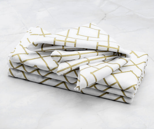Custom Print Metallic Cotton Napkins - Customized Napkins