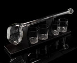 Golf Whiskey Decanter and 4 Liquor Glasses