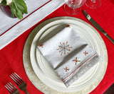 Fez Napkins in Red, Gold and Silver